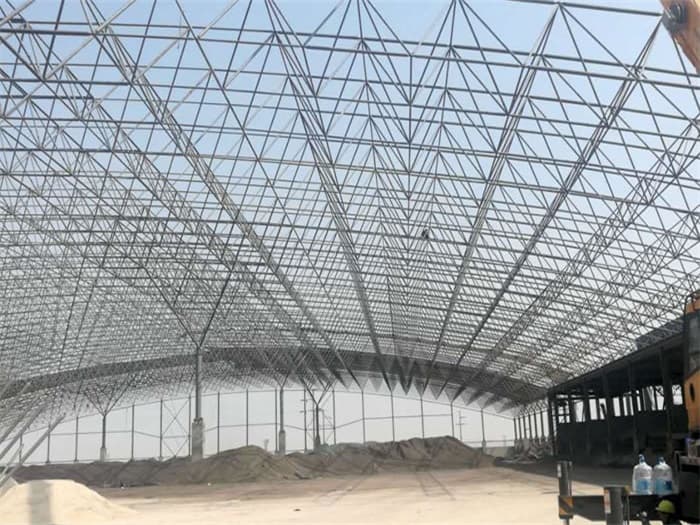 安达钢厂料仓网架工程